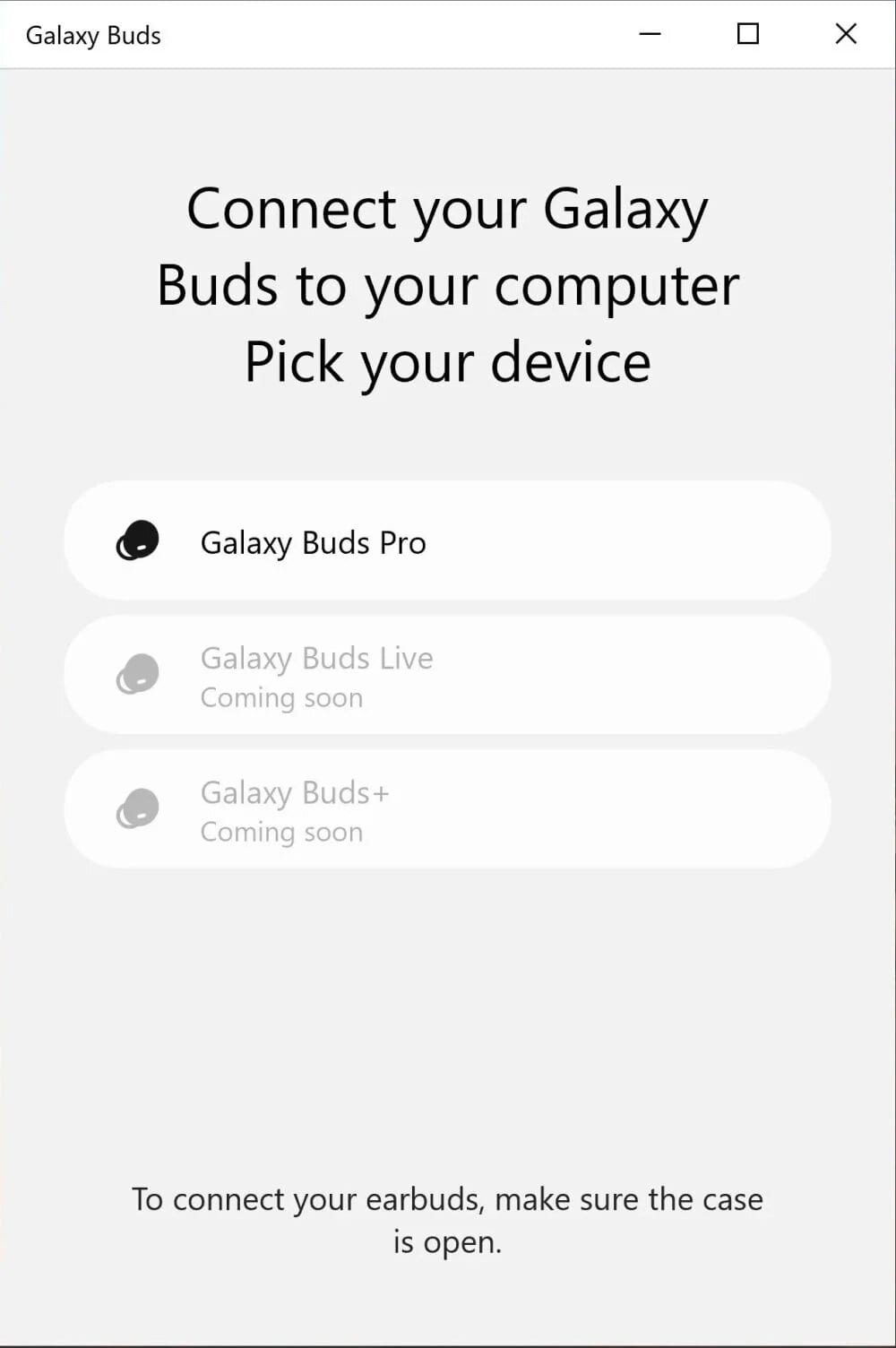Galaxy Buds 1 - Aplicación Windows 10