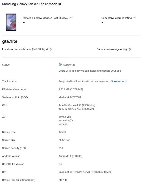 Galaxy Tab A7 Lite - Versión LTE