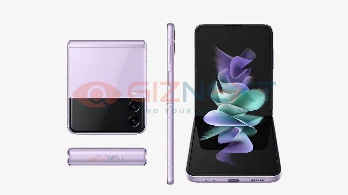 Galaxy Z Flip 3 - Render violeta
