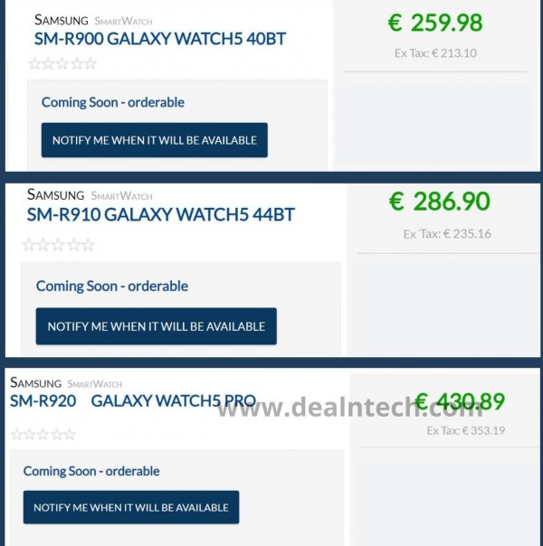 Galaxy Watch 5 Series Precios
